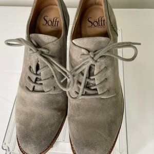 Sofft Tailynn Suede Stacked Heel Laced Bootie Ankle Boot